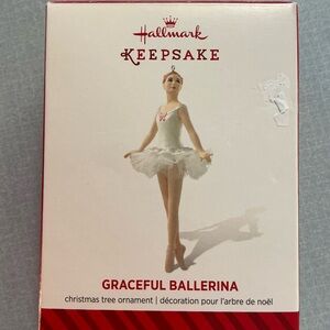 Hallmark Keepsake Ballerina Ornament in White and Pink